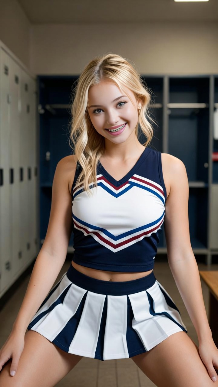 AI generated cheerleader portrait showcasing Flux 2 photorealistic image quality